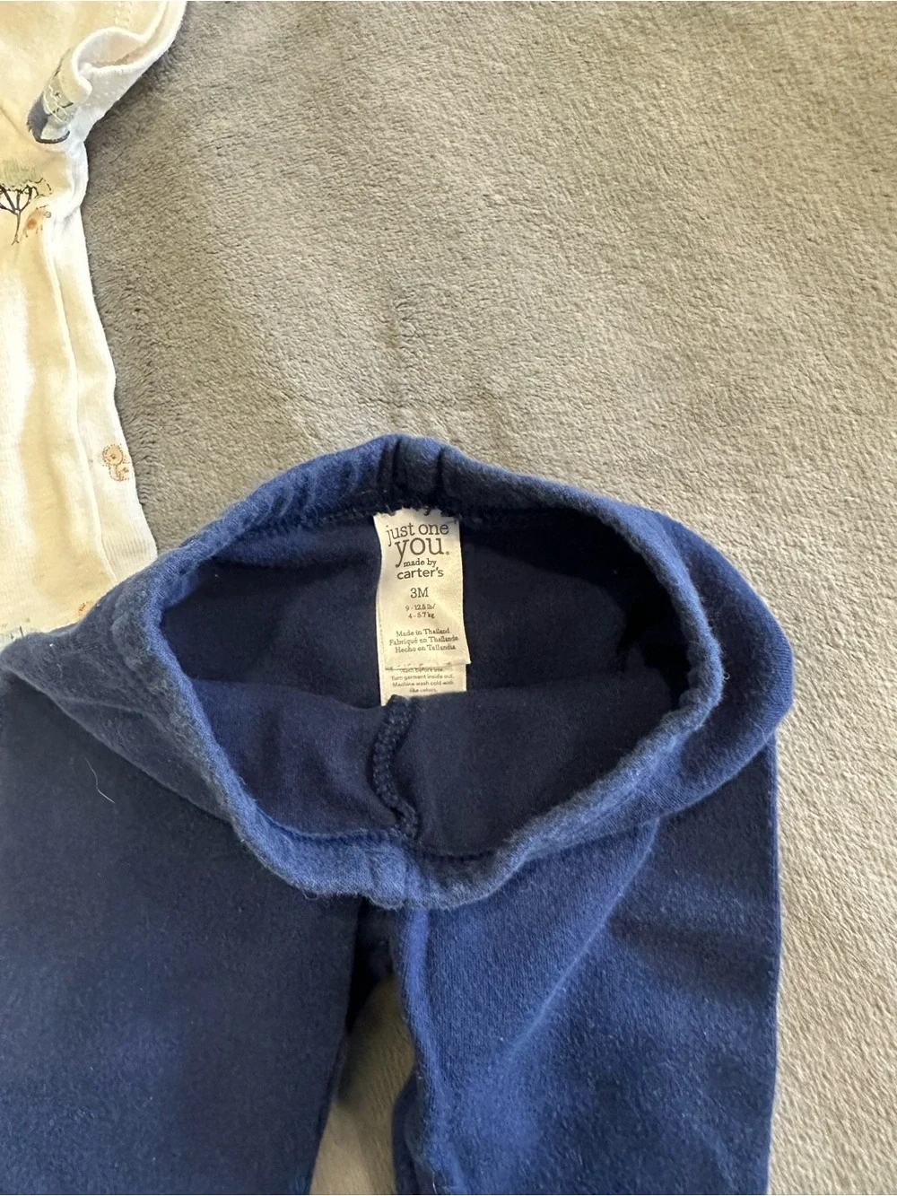 Carter's White Bodysuit with Navy Pants - White/Navy